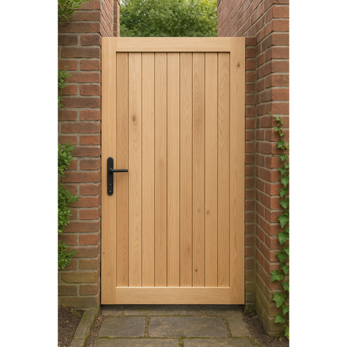 Solid oak garden gate - t&g,