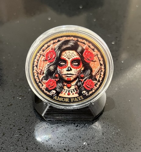 Memento mori coin gothic - mori, rose