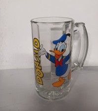 Vintage Disney Donald Duck Stein Glass Tankard Pint Glass Euro Disney 