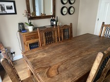 Table & Six Chairs. Mirror And Side Cabinet