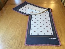 CELINE PARIS VINTAGE EQUESTRIAN SILK SCARF.  JOCKEY COLOURS!  VGC.  45” x 11”. *