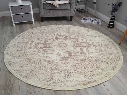 Cream rugs circular small - cream,