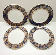 Vintage Rare Wood and Sons Castile 4  Plates 23cm  Alpine White Ironstone Blue