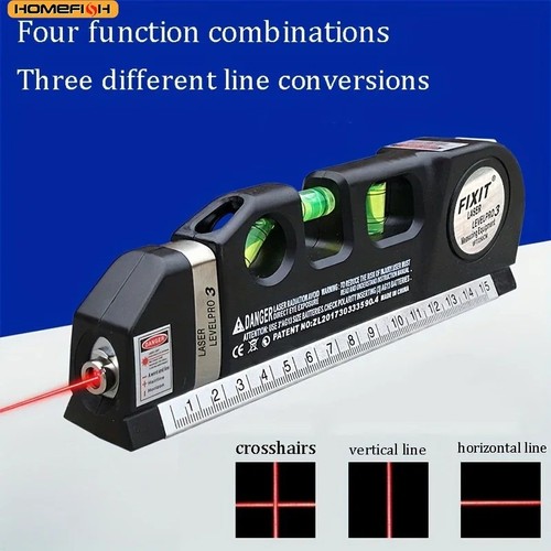 Spirit level with laser - with,