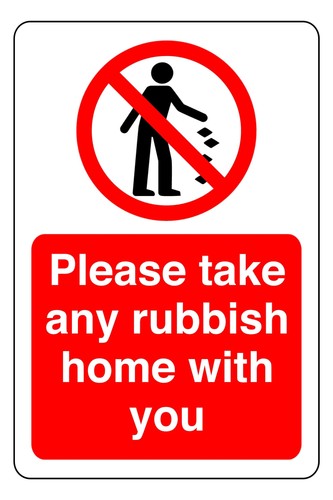 Please take any rubbish - take,