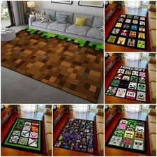 3D Minecraft Creeper Floor Rug Bedroom Living Room Carpets Anti-Slip Mat Doormat