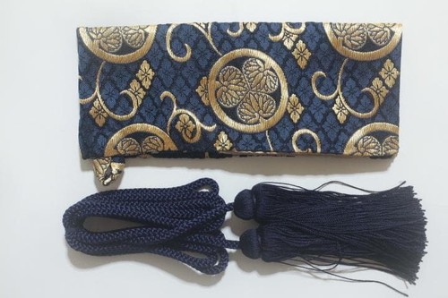 Gold brocade katana sword - gold, bag