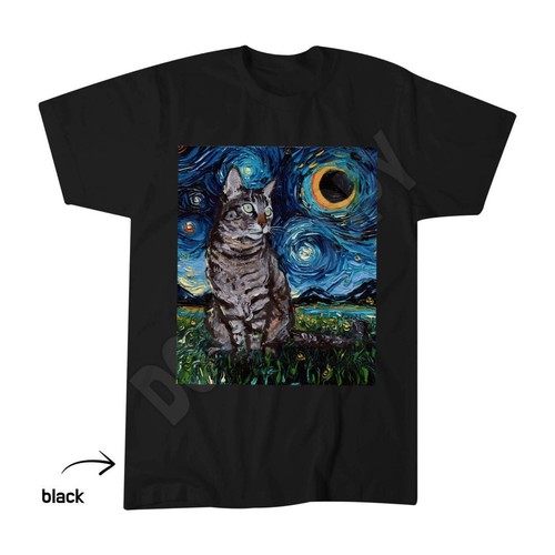 Tabby cat starry - cat, moon