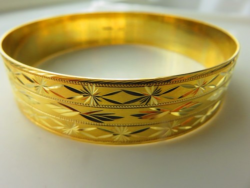 Gold solid slave bangle - bangle, 20mm