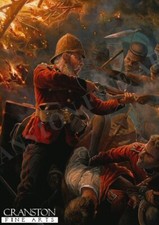 Rorkes Drift Zulu war military Art Post card Private Hook and Private Williams