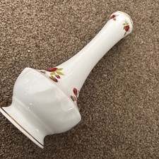 Single Stem China Vase With Rose Decoration 