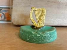 Vintage Arklow Pottery Ashtray - Harp & Shamrock Design  - Republic Of Ireland