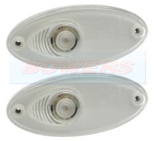 2x Hella Clear White Front Oval Marker Lights Lamps Swift Sterling Abbey Caravan