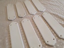 8 White Porcelain Ceramic Door Touch Push Finger Plates  - Vintage