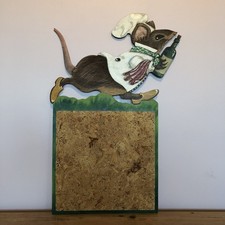 Vintage Mouse Chef Painted Kitchen Cork Notice Board