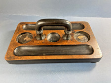Antique Wooden Inkwell Stand