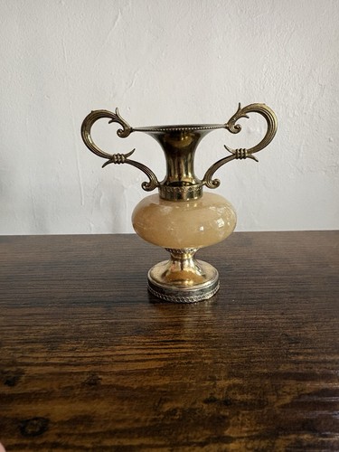 Vintage brass alabaster mini - brass, &