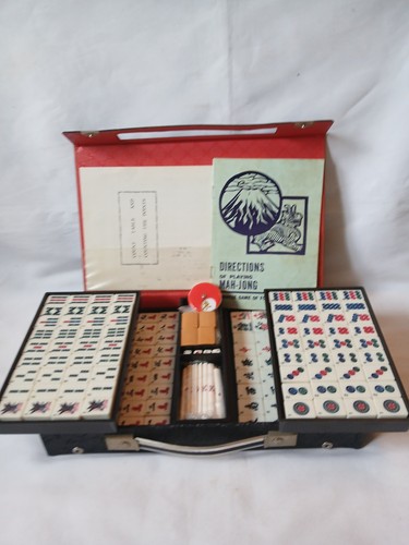 Vintage mahjong set 148 bamboo - mahjong,