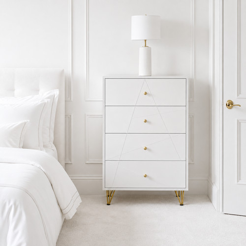White tall chest drawers - chest,