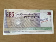DFS Paper Gift Voucher £25 Value 5th April 2003 