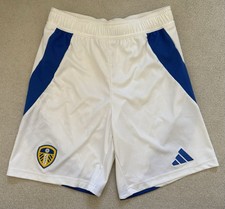 Leeds United Adidas Home Shorts, White, Kids Size 13-14 Years, New No Tags