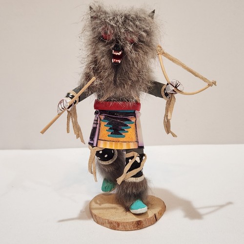 Wolf kachina doll fur head - kachina,