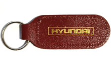 HYUNDAI PRINTED MAROON LEATHER TRADITIONAL ENGLISH KEYRING RIDGE SERVICE STATION