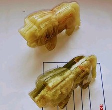 Marble Onyx Lion Figurines -