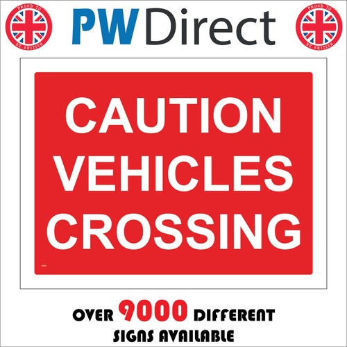 Sign caution vehicles crossing - vehicles,