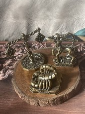 12 Miniature Brass Zodiac