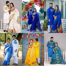 matching saree panjabi block/