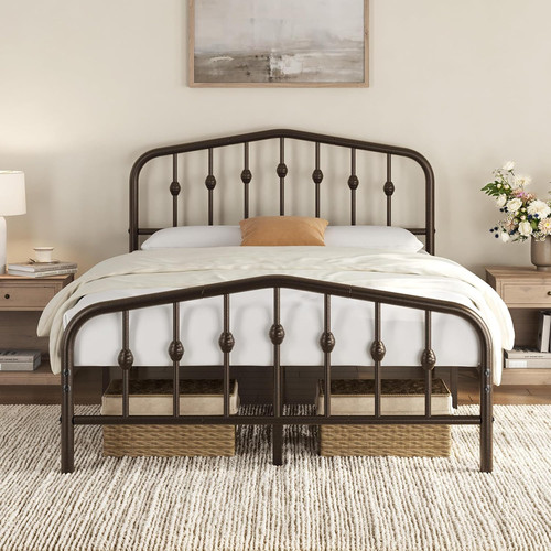 4ft6 double bed frames metal - bed,