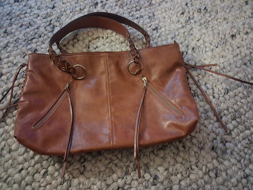 Zara brown faux - leather, tote