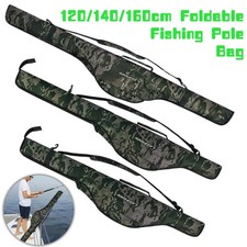 Portable Fishing Bag Folding Fishing Rod Reel Bag Fishing Tackle Carry Case UK