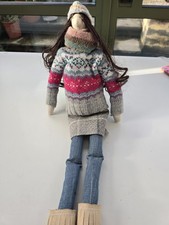 Tilda style doll Handmade in knitted jumper and tweed skirt