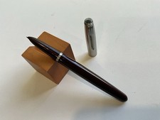 Parker 51 Burgundy And Steel Cap Button Filler Fountain Pen
