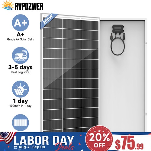 200w solar panel 18bb - panel, n-type