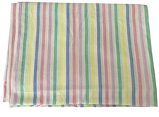 VINTAGE SHEET FLAT 100% COOL COTTON CANDY STRIPE 66"x 90"SINGLE BED SIZE VGC