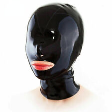 Mask for Catsuit Club Wear Costume Latex Hood Cover Eyes Back Zipper Rubber