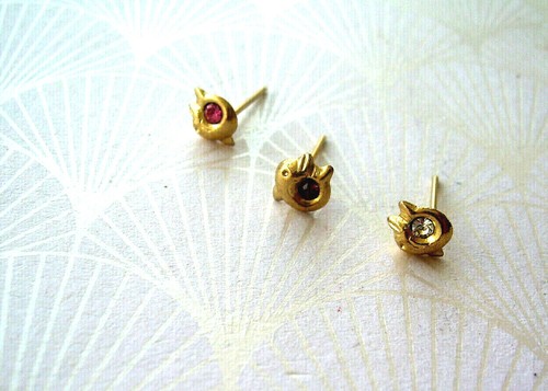 Solid 14k gold nose pin - solid,