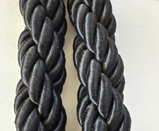 Stanchion Rope Twisted Barrier Rope approx. 1.5m/5Ft, Black Silver