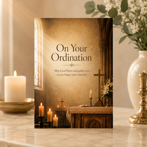 Christian ordination card for - ordination,