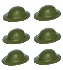 6 x WW2 Plastic Helmets Green