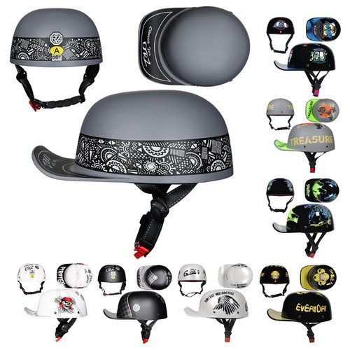 Retro motorcycle half helmet - retro,
