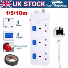 1/5/10M 3Gang Way UK Mains