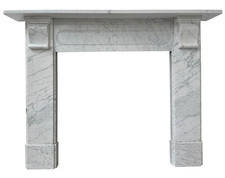 Restored Antique Victorian Corbelled Carrara marble fireplace surround | C1880.