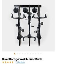 Bike Storage Rack Wall Mount Kit – Holds 3 Bikes & Helmets – Heavy Duty