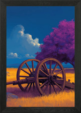 Old Wagon Wheel Framed Wall