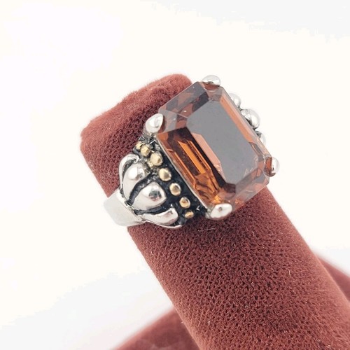 Vtg ring brown amber - 5,