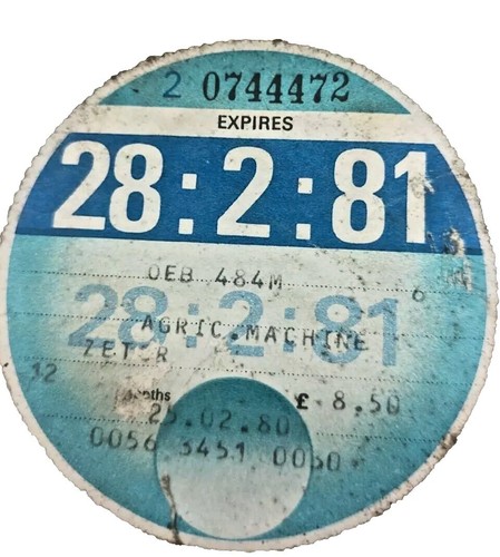 Vintage tax disc for - vintage,